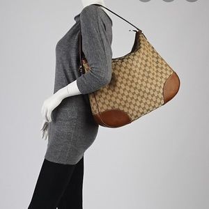 Large Gucci Bree Hobo GG Canvas with Leather
